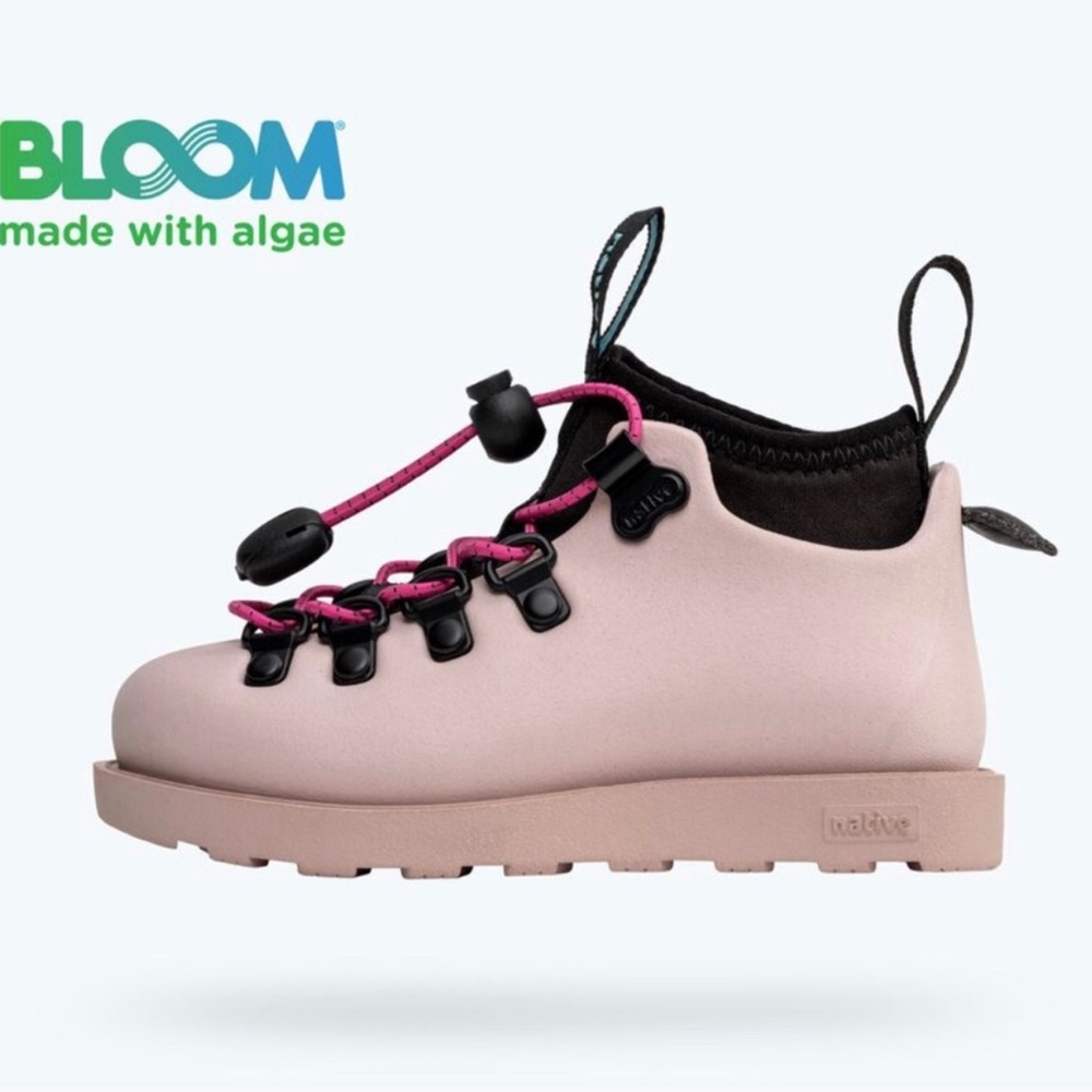 👟 GUC NATIVE RAIN BOOTS Toddler Girls J1 PINK “Fitzsimmons Citylite Bloom”